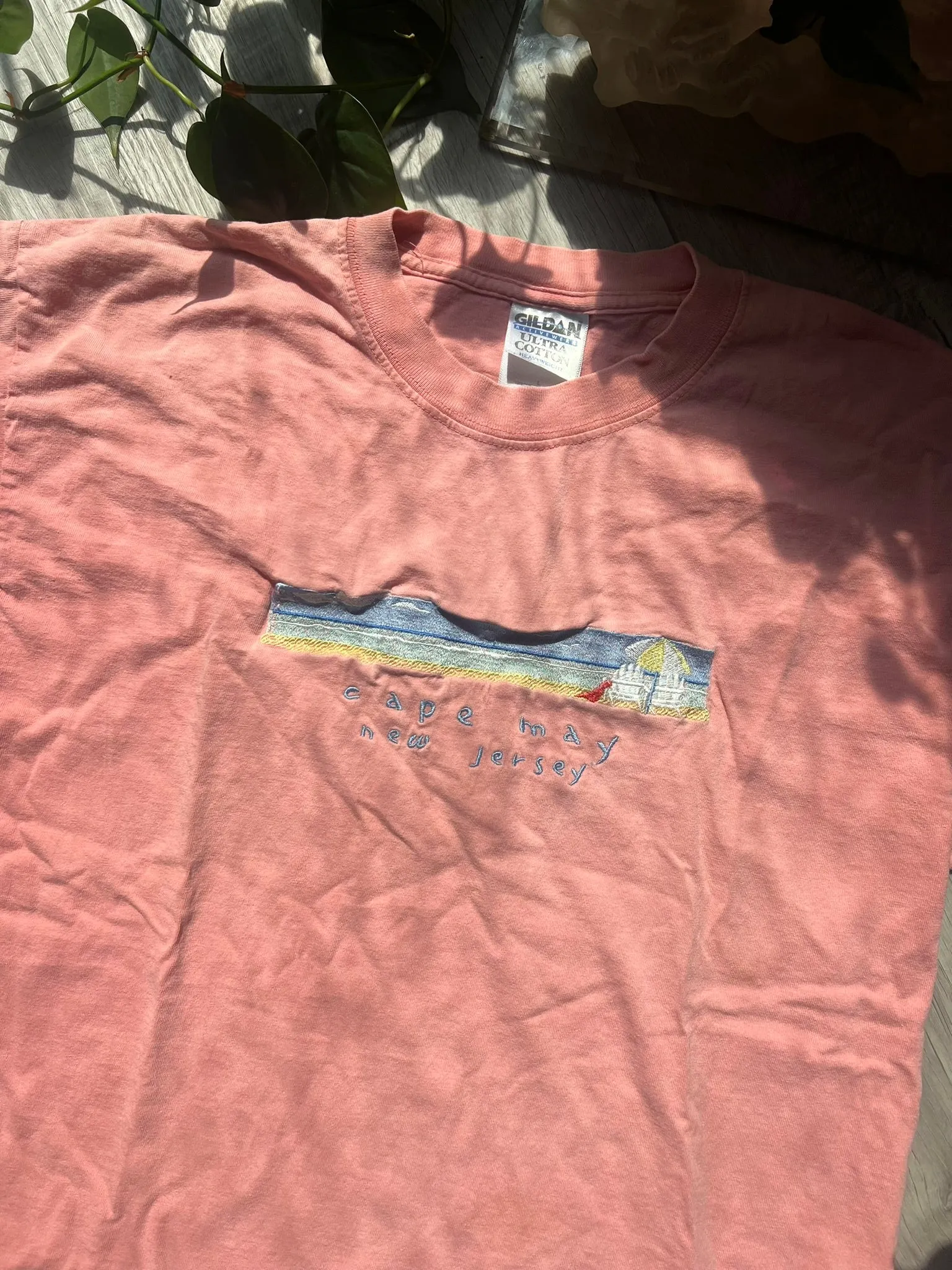 Vintage Cape May Embroidered Graphic Tee by Gildan