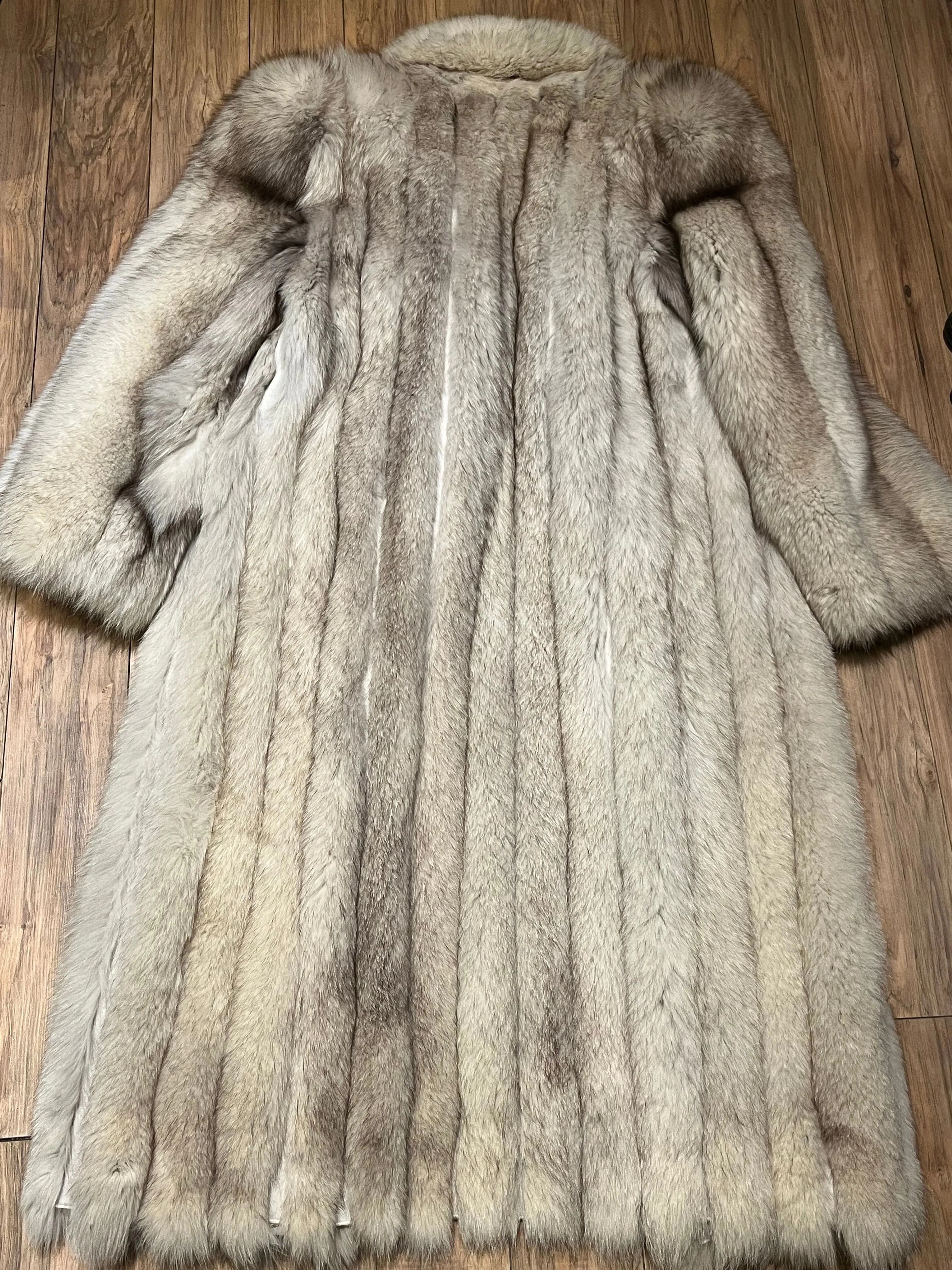 Vintage Saga Fox Royal Genuine Blue Fox Fur Coat, Size 10