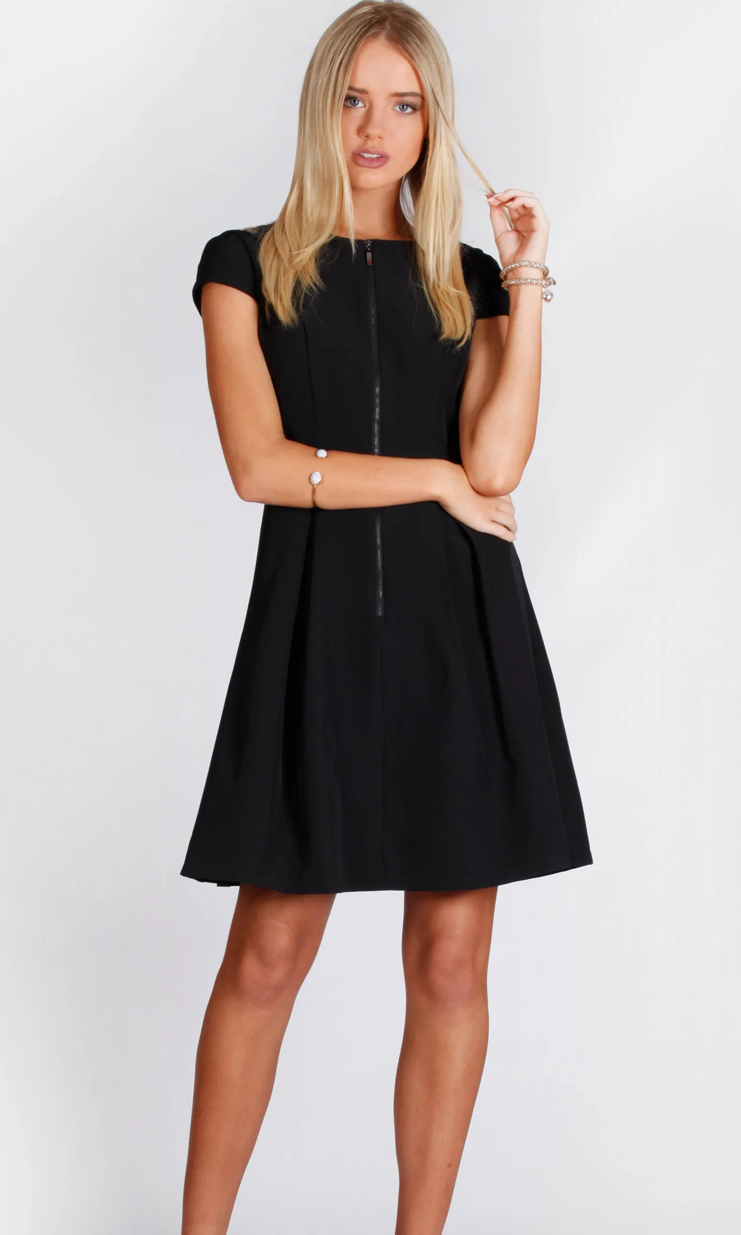 VS7066-3TB Front Zipper A-Line Dress (Pack)