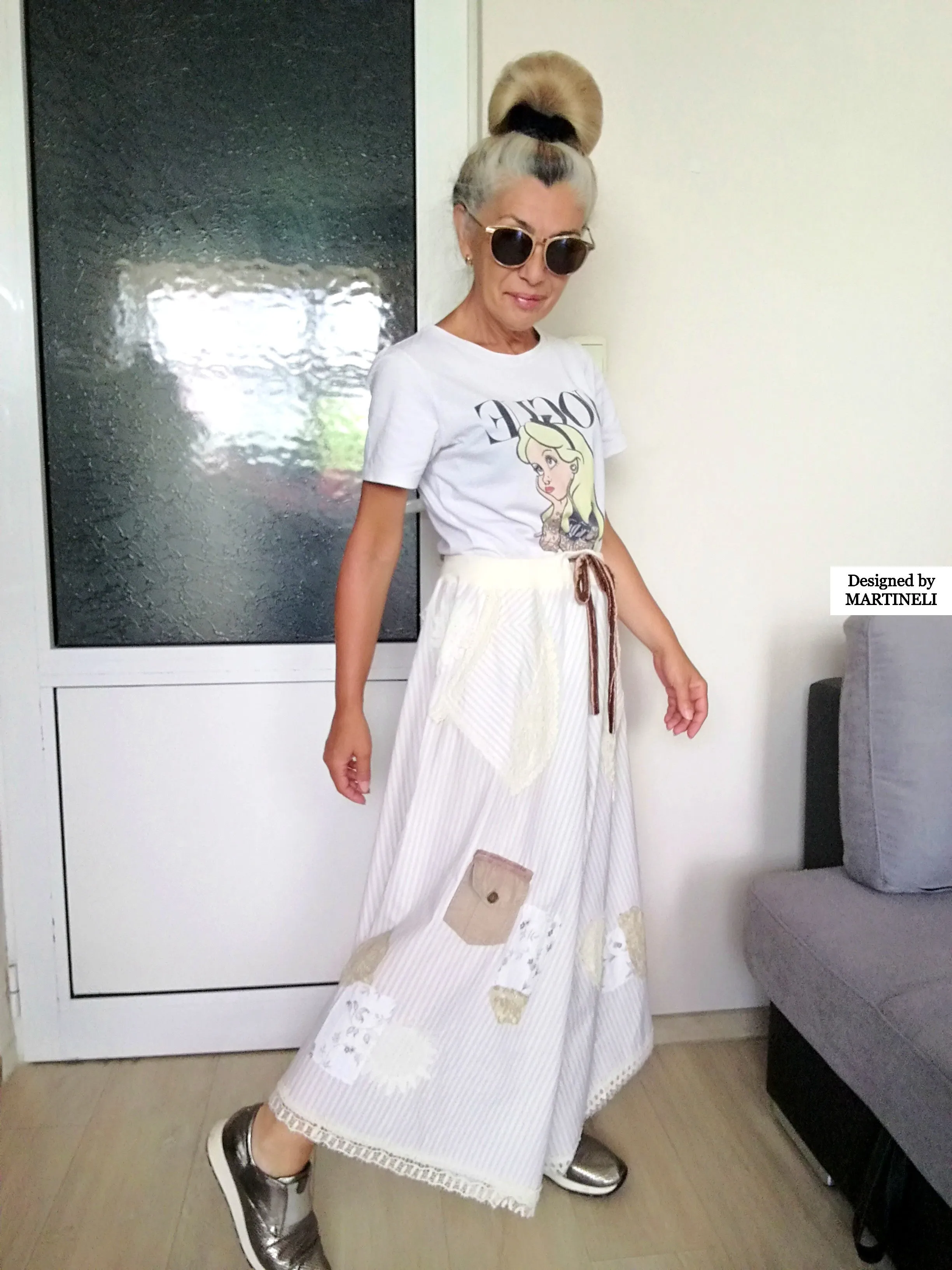 White Drop Crotch Pants For Women M/XL Boho Harem Pants