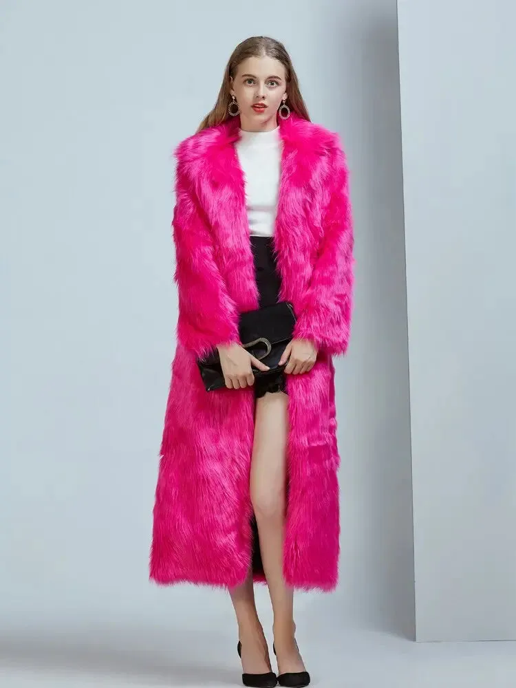Women Long Faux fur Coat