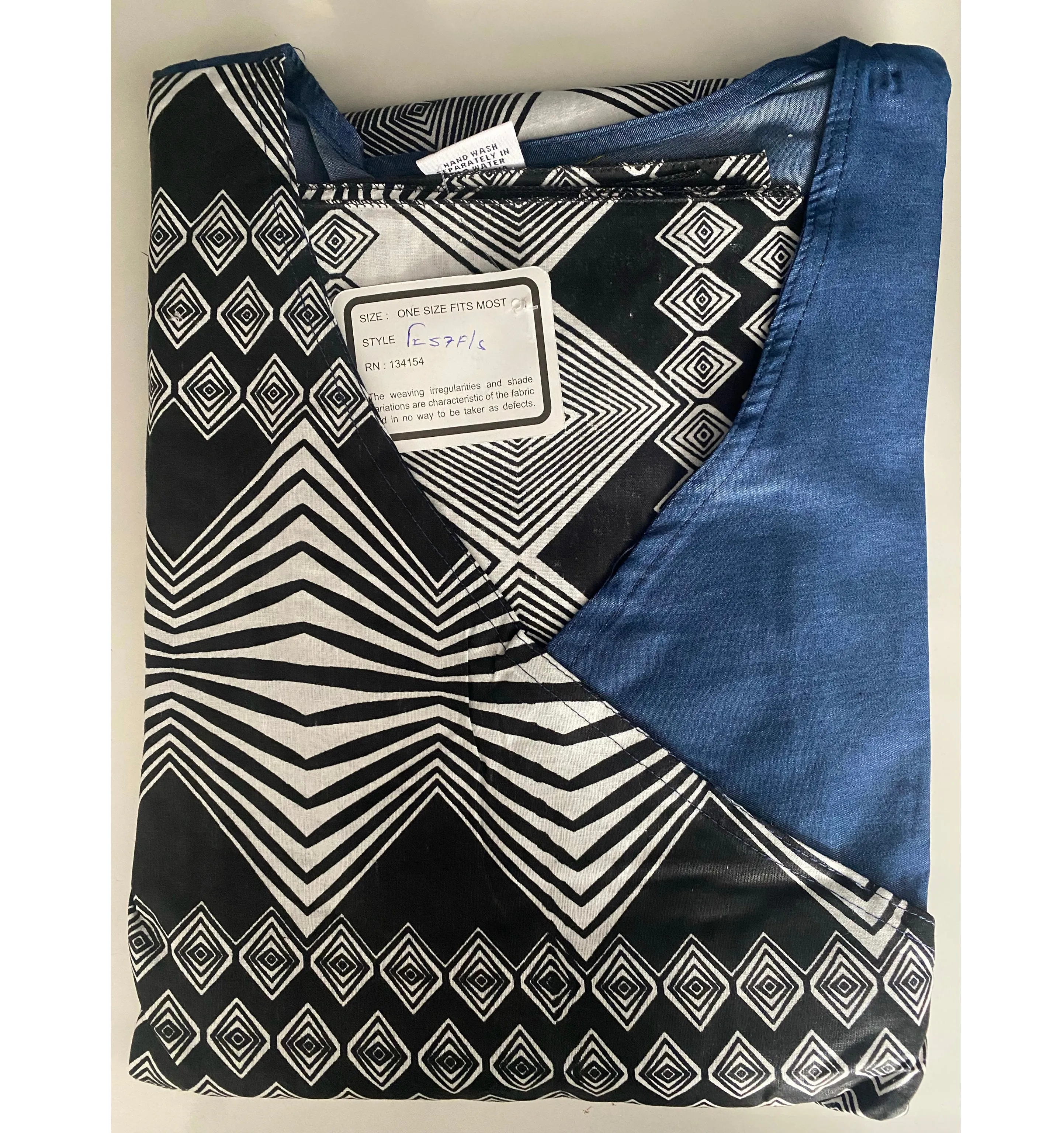 Women's African Print Short Denim Wrap Dress - FI-57 F/S