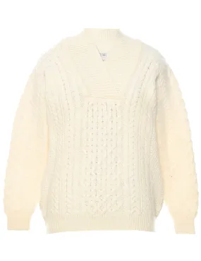 Wool Cable Knit Jumper - L