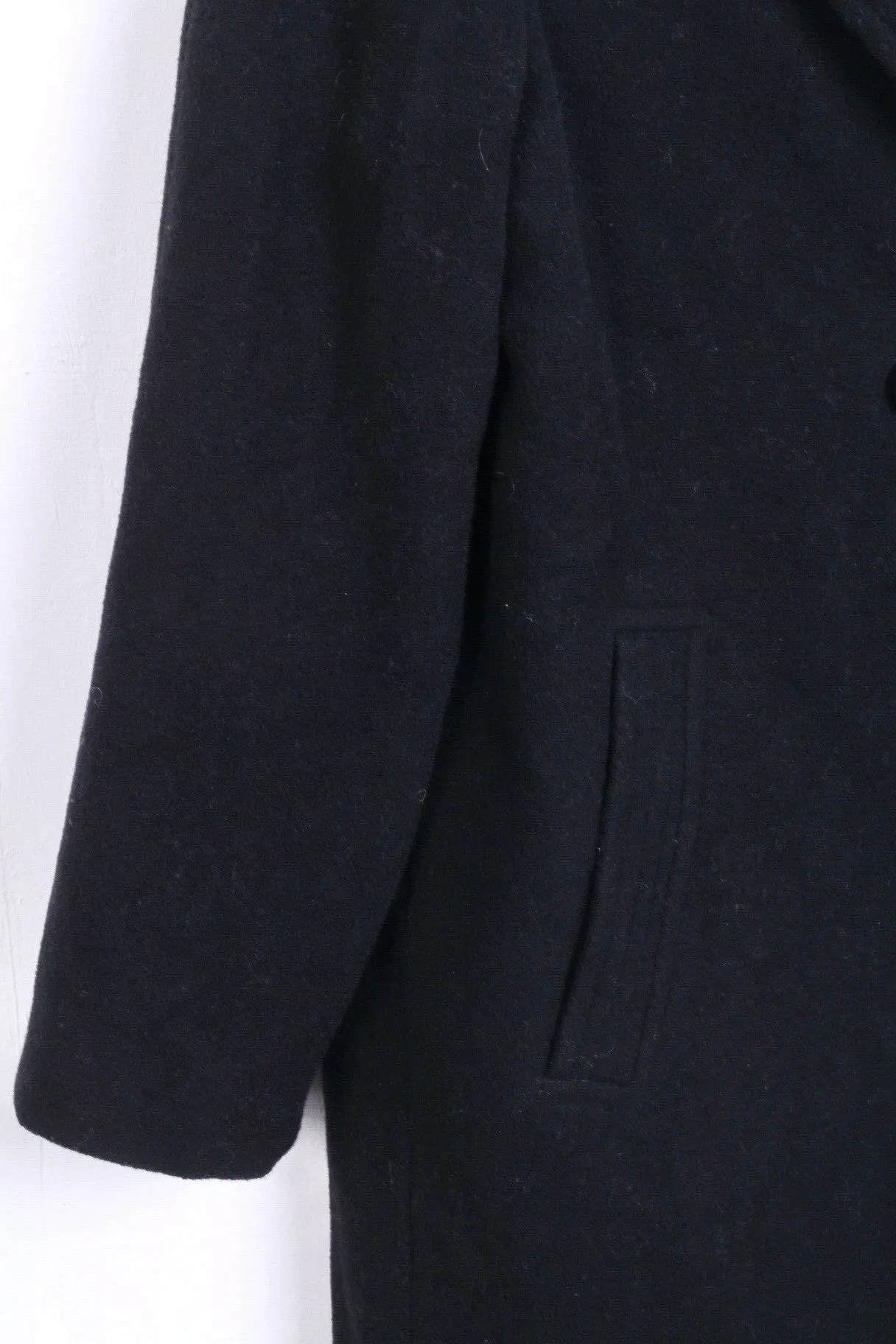 ZETA Womens 14/40 L Coat Double Breasted Wool Black